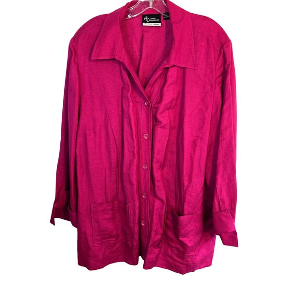 Added Dimension 2X Women's Blazer Pink Suit Coat Plus Size 22W 24W Jacket XXL - Picture 1 of 5
